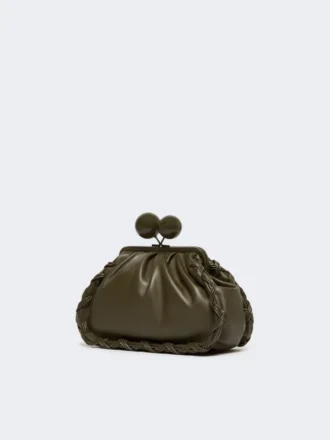 Bolso Pasticcino mediano de piel napa, color caqui