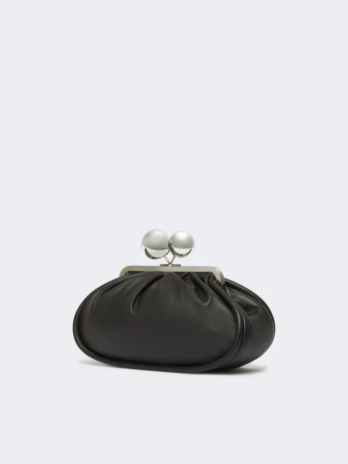 Bolso Pasticcino mediano en piel napa brillante, negro