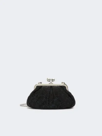 Bolso Pasticcino pequeño de bouclé de lana, negro