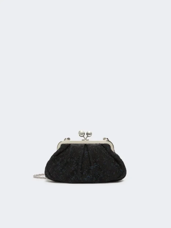 Bolso Pasticcino pequeño de bouclé de lana, negro Bolso Pasticcino pequeño de bouclé de lana, negro
