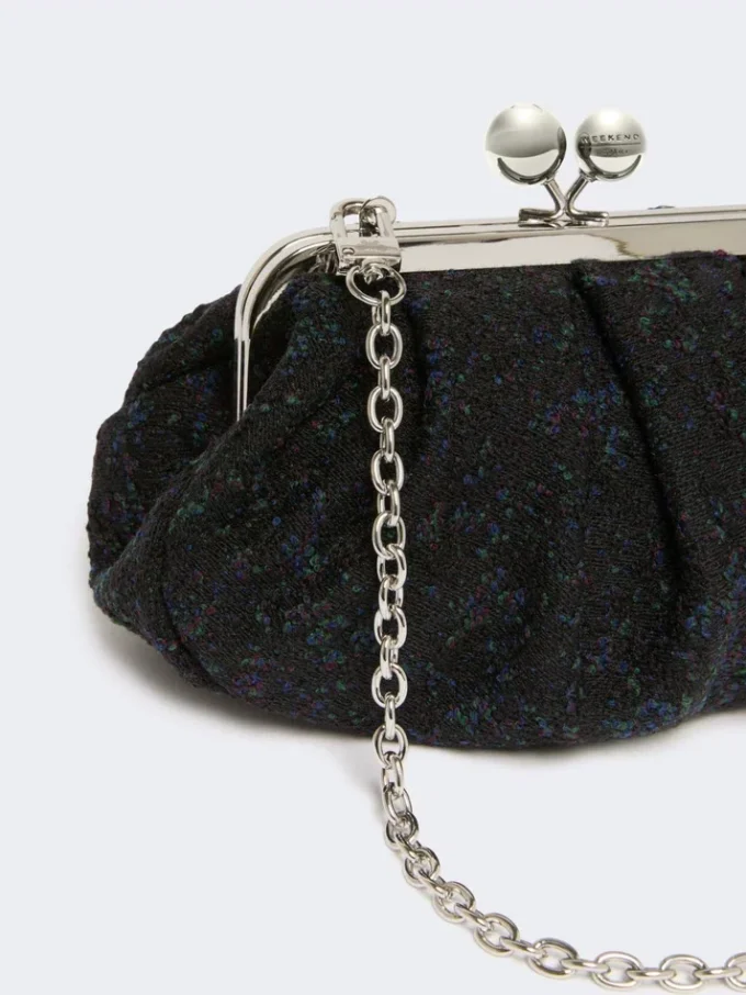 Bolso Pasticcino pequeño de bouclé de lana, negro Bolso Pasticcino pequeño de bouclé de lana, negro