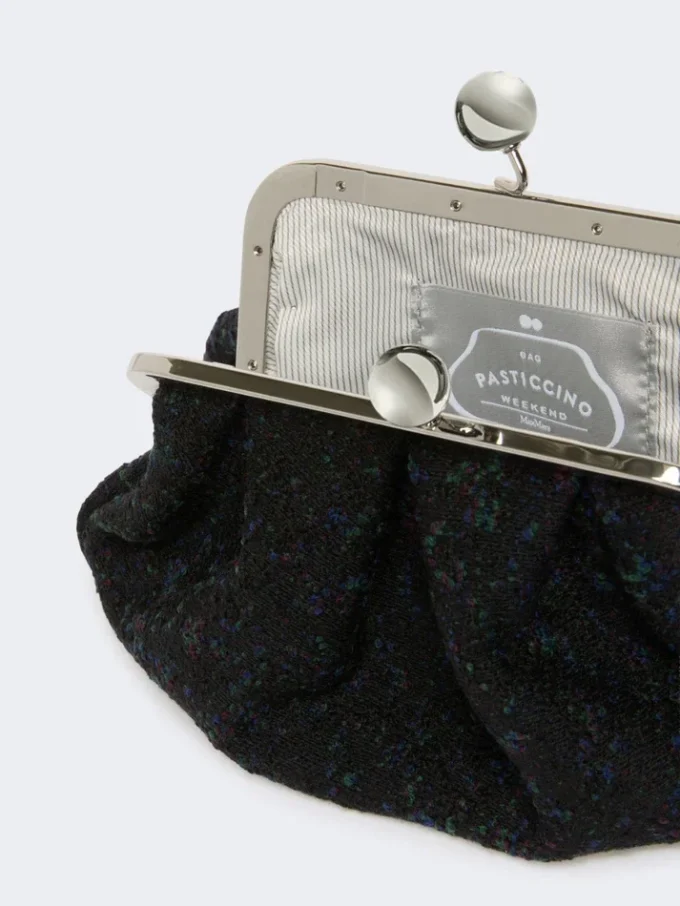 Bolso Pasticcino pequeño de bouclé de lana, negro Bolso Pasticcino pequeño de bouclé de lana, negro
