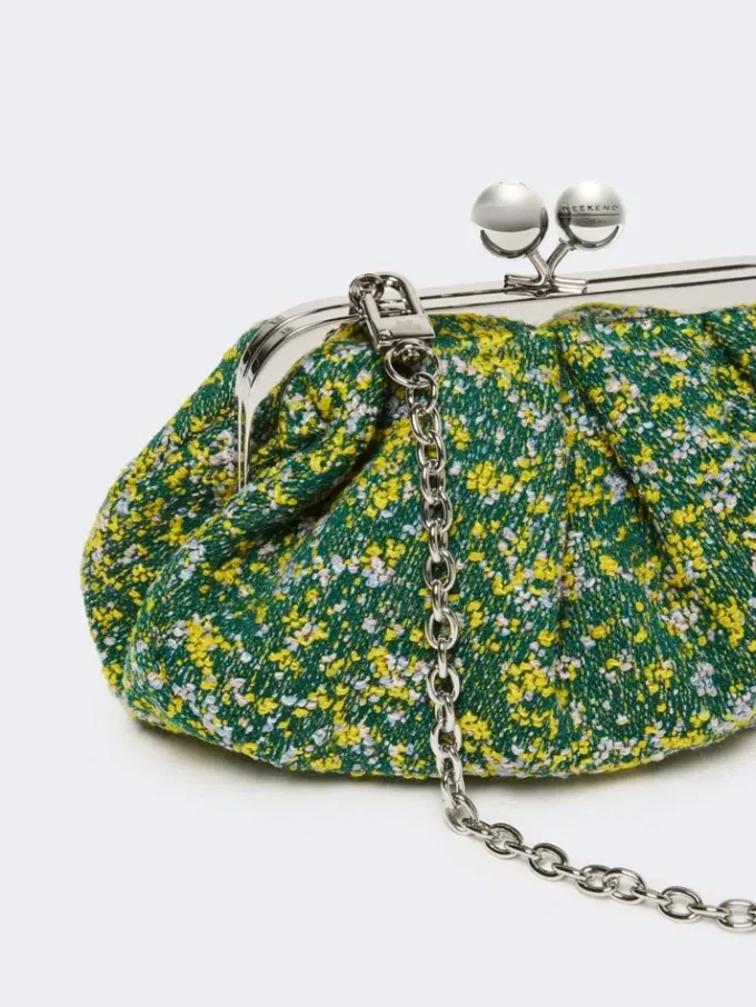 Bolso Pasticcino pequeño de bouclé de lana, verde Bolso Pasticcino pequeño de bouclé de lana, verde