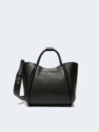 Bolso pequeño de cuero estilo marino, negro