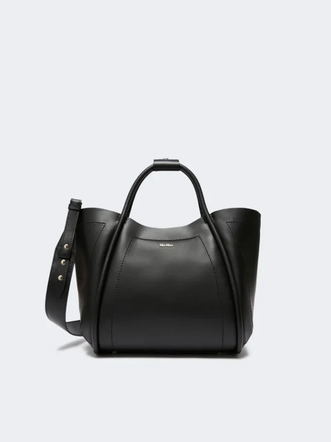 Bolso pequeño de cuero estilo marino, negro Bolso pequeño de cuero estilo marino, negro