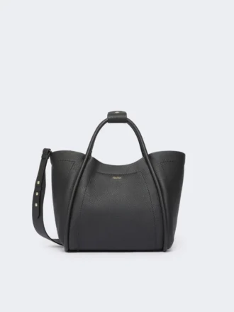 Bolso pequeño de cuero estilo marino, negro