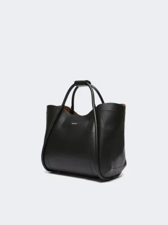 Bolso pequeño de cuero estilo marino, negro