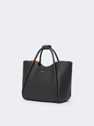 Bolso pequeño de cuero estilo marino, negro