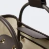 Bolso pequeño de estilo marino con tejido trenzado en forma de rombos, marrón oscuro