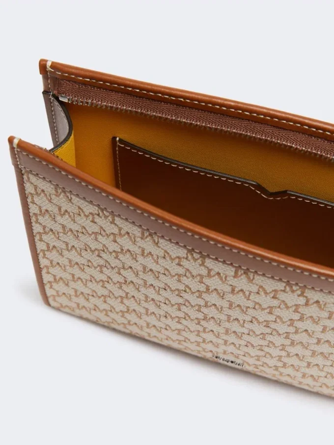 Bolso pequeño de jacquard de algodón, color avellana
