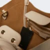 Bolso pequeño de piel estilo marino, color hielo