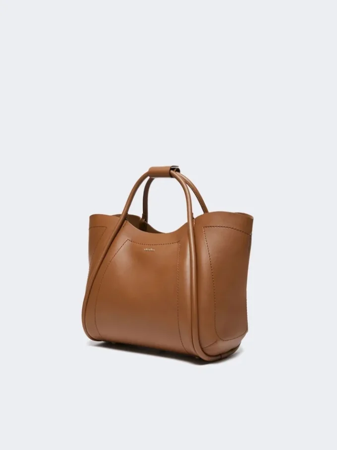 Bolso pequeño de piel estilo marino, marrón bronce