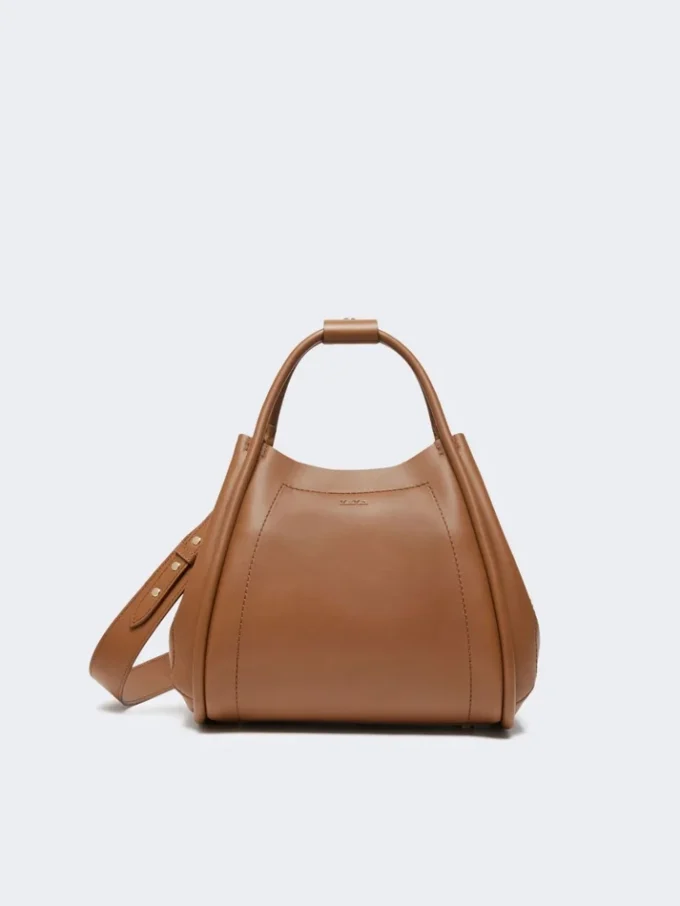 Bolso pequeño de piel estilo marino, marrón bronce
