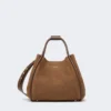 Bolso pequeño de piel nobuk estilo marino, marrón oscuro