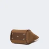 Bolso pequeño de piel nobuk estilo marino, marrón oscuro