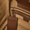 Bolso pequeño de piel nobuk estilo marino, marrón oscuro