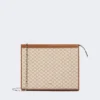 Bolso plano mediano de jacquard de algodón, color avellana Bolso plano mediano de jacquard de algodón, color avellana