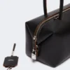 Bolso tipo bombín de piel natural, negro Bolso tipo bombín de piel natural, negro
