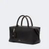 Bolso tipo bombín mediano de piel natural, negro