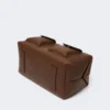 Bolso tipo boston grande de piel con bolsillos, marrón Bolso tipo boston grande de piel con bolsillos, marrón