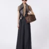 Bolso tipo boston grande de piel con bolsillos, marrón Bolso tipo boston grande de piel con bolsillos, marrón