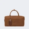 Bolso tipo boston grande de piel de nubuck, marrón oscuro Bolso tipo boston grande de piel de nubuck, marrón oscuro