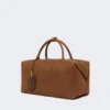 Bolso tipo boston grande de piel de nubuck, marrón oscuro Bolso tipo boston grande de piel de nubuck, marrón oscuro