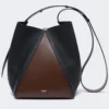 Bolso tipo cubo mediano, color avellana