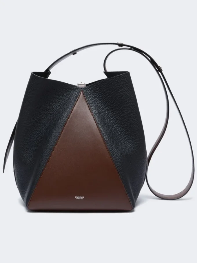 Bolso tipo cubo mediano, color avellana