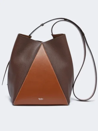Bolso tipo cubo mediano, color cacao