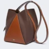 Bolso tipo cubo mediano, color cacao