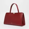 Bolso tote de piel, color burdeos Bolso tote de piel, color burdeos