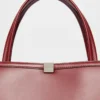 Bolso tote de piel, color burdeos Bolso tote de piel, color burdeos