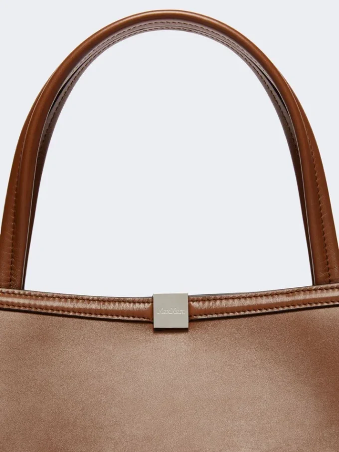 Bolso tote de piel, color tabaco Bolso tote de piel, color tabaco