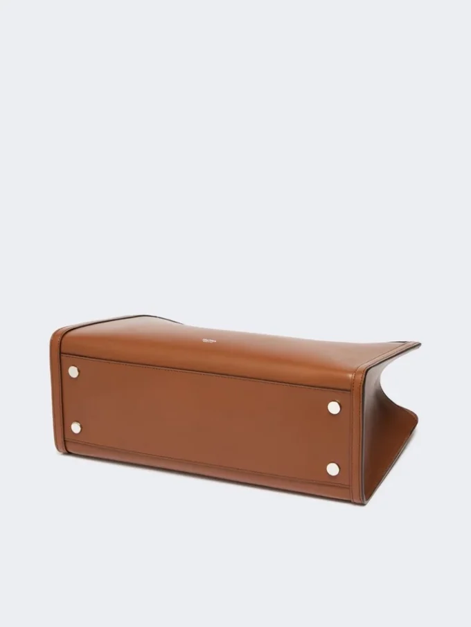Bolso tote de piel, color tabaco Bolso tote de piel, color tabaco