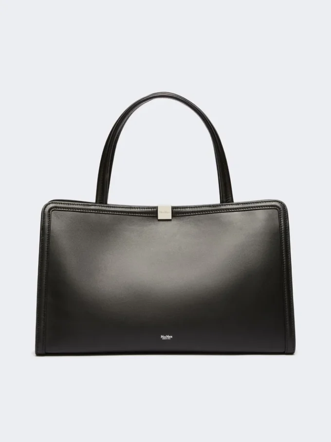 Bolso tote de piel, negro Bolso tote de piel, negro