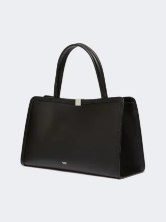 Bolso tote de piel, negro