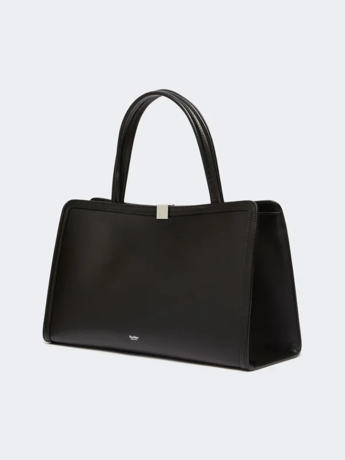 Bolso tote de piel, negro Bolso tote de piel, negro