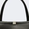 Bolso tote de piel, negro Bolso tote de piel, negro