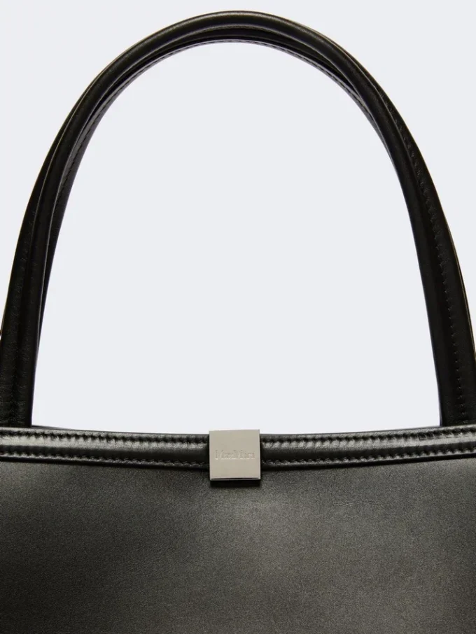 Bolso tote de piel, negro Bolso tote de piel, negro
