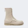 Botas militares de cachemira pura, color beige Botas militares de cachemira pura, color beige