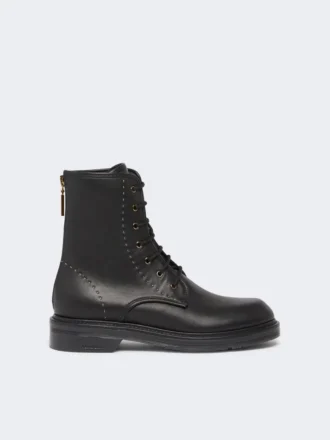 Botas militares de piel, negras