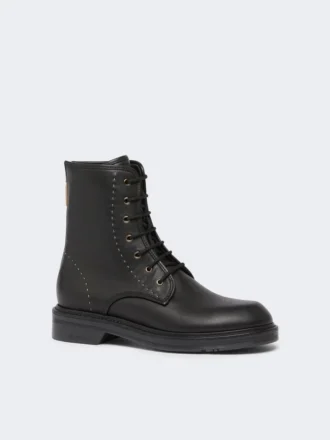 Botas militares de piel, negras