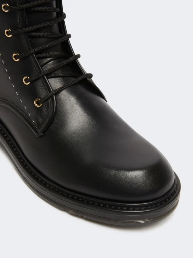 Botas militares de piel, negras Botas militares de piel, negras