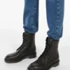 Botas militares de piel, negras Botas militares de piel, negras