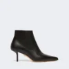 Botines de piel con cremallera, negros Botines de piel con cremallera, negros