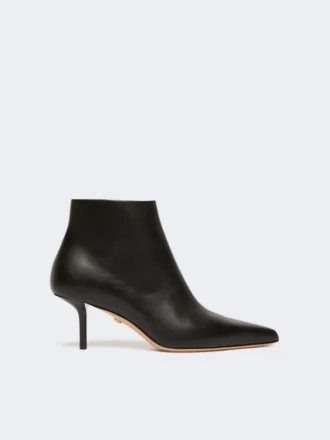 Botines de piel con cremallera, negros
