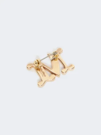 Broche con monograma adornado con cristales, blanco óptico