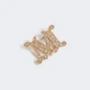 Broche con monograma adornado con cristales, blanco óptico Broche con monograma adornado con cristales, blanco óptico