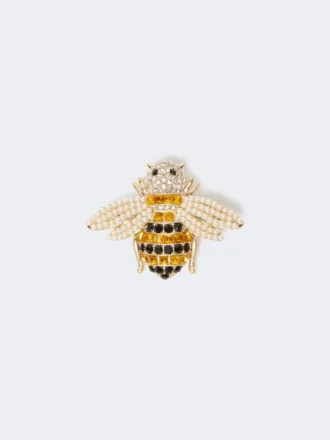 Broche de cristal, negro